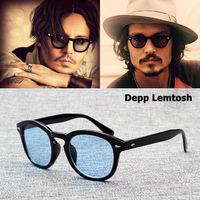 Moda Johnny Depp Lemtosh Tarzı Güneş Gözlüğü Erkekler Marka Tasarım Vintage Yuvarlak Renk Tonu Okyanusu Lens Güneş Gözlükleri Gözlük