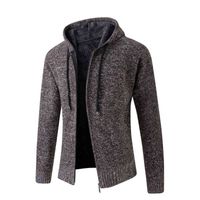 Męskie Dzianiny Płaszcze Polarowe Otwarte Front Cardigan Sweter Pełna Zip Up Solid Color Bluzy Sweter Kurtka Zimowe Płaszcze Topy G1231