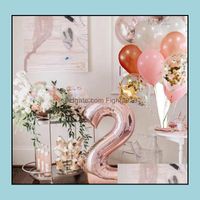 Andere Ereignis Festliche Partei Supplies Home Gardelloons 10 teile / satz 32inch Zahl Folie Ziffer Luftballon Kinder Geburtstag Festival Jubiläumskrone