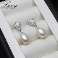 Fashion Freshwater Pearl Earrings Drop For Women,925 Silver Natural Wedding Jewelry 220119