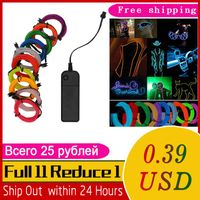0.4USD Only 1M/2M/3M/5M/8M/10M Neon Light Dance Party Decor LED Lamp Flexible EL Wire Rope Tube Waterproof Strip Strips