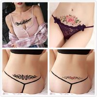 Fashion Temporary Tattoo Stickers Butterfly Flower Decals Black Sexy Waist Fake Tattoos For Arm Clavicle Bodys Legs Hand Woman Waterproof Cool Art Sticker
