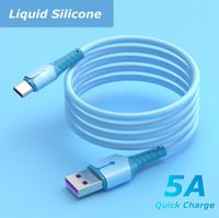 Жидкий силиконовый 5A Super Fast Chare Cable Cable Micro USB-кабель C Samsung S20 S10 Примечание 20 LG Зарядки данных USB