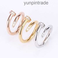 Designer titanium steel single nail ring European and American fashion men's diamond Band rings high quality luxury ladies jewelry gift