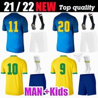 21 22 Brasil Kit Adulto e Kit Kit Richarlison G.Jesus Camiseta Camiseta Copa América 2021 2022 Coutinho Firmino Marquinhos Casemiro Brasil