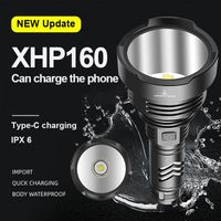 Lanternas Tochas Super XHP160 LED mais poderoso LED Tocha recarregável XHP90 alta potência flash flash xhp70 usb lâmpada de mão