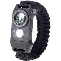 wholale 6mm 7 in 1 survival whistle 550 survival paracord bracelet, 7 strands braided adjustable cord bracelet