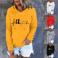 Damen-Hoodies-Sweatshirts Mode-Druck mit Kapuze-Sweatshirt TOP Langarm Lose Hoodie 2021auth-weibliche Kleidung * 8U67