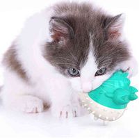 고양이 칼라 리드 새로운 장난감 치아 연삭 치아 청소 고양이 칫솔 재미 랍스터 성격 애완 동물 용품