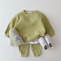 Kleidung Sets Kinder Herbst Baby und Kleinkindanzug Lässige langärmelige Pullover Sports Sweat Hose Zweiteilige Kinder