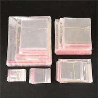 200pcs set Storage Bags Clear Self Adhesive Seal Plastic Packaging Bag Resealable Cellophane Earrings OPP Poly Gift Pacakge a48