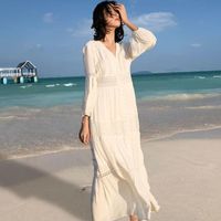 Casual Dresses Jastie Retro Patchwork Lace Beach Maxi Dress ...