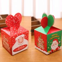 Presente de Natal Caixa de embalagem Papai Noel Padrão Padrão Caso Apple Doces Presentes Envoltório Caixas Xmas Festa Decorativa Ornamento BH4871 TYJ