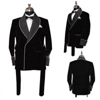 Winterfrühling Samt Herren Tuxedos Overcoats Langjacke Bräutigam Party Prom Coat Business Wear Outfit One Anzug