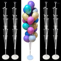 Decoración de fiesta 1 / 2set Feliz Cumpleaños Globos Bolas de aire Sket Stick Balón Niños Para Niños Adultos Ballons Accesorios Arco