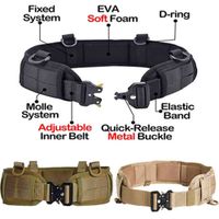 Tactical Molle Belt Man Battle Airsoft Army Combat Outdoor Cs Hunting Paintball Padded Adjustable Waist Belt Set