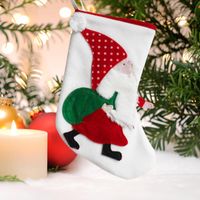 Decoraciones navideñas medias medias calcetines con impresión de santa navidad dulces regalo bolsa chimenea árbol decoración año adorno