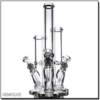Heavy 9mm thickness Glass Bong Hookahs Straight notches elep...