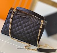 디자이너 캐 비어 핸드백 정품 가죽 체인 크로스 바디 어깨 가방 여성 레이디 핸드백 양모 지갑 봉투 가방