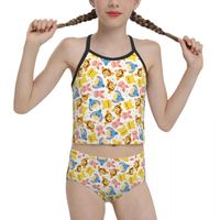 Women&#039;s Swimwear Hippie Anime For Children Young Girl Print Animal Pattern Biquini 2021 Wholesale Brand Swimming Suit