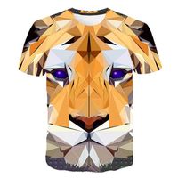 Estate New Tiger Digital Stampa digitale e manica corta da donna 3D Leone T-shirt da uomo Abbigliamento per bambini