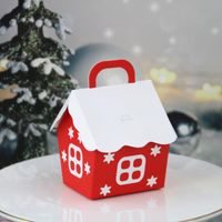 Caja de embalaje de regalo de dulces de Navidad rojo Blanco Cartón Kraft Festival Festival Festival DWF10366