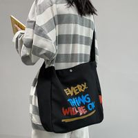 Shoulder Bags South Korea Ins Lazy Style Canvas Bag Women&#039;s Literary Student Handbag Large-capacity Shopping