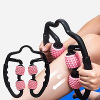 U Form Triggerpunkt Massagewalze für Armbein Nacken Muskelgewebe für Fitness-Gym Yoga Pilates Sport 4-Rad
