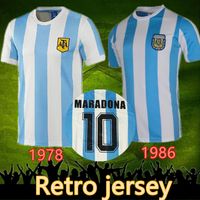 1986 Argentine Rétro Soccer Jersey Maradona 86 Vintage Classique 1978 Rétro Argentine Maradona 78 Chemises de football Maillot Camisetas de futol