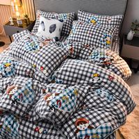 Bedding Sets 2021 Milk Fleece Duvet Cover Set 3pcs set Fish Flower Flannel (no Sheet) Cartoon Bed Thicken Winter Linen