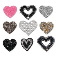 Nail Art Decorations 1 Pc Peach Heart Shape Rhinestone Patch Sticker Multicolor Glitter Crystal DIY Strass For Cell Phone Crafts Clothes Acc