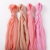 Szaliki Moda Projektant Pościel Bawełniany Szalik Kobiety Solidna Kolor Muzułmańscy Hidżab Szale Zwykły Big Pashmina Wrap Heap Hair 2021