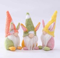 Pasen Bunny Radish Gnomes Doll Elf Doll Konijn Pluche Doll Decoraties Familie Party Decorations Kinderen Pasen-geschenken