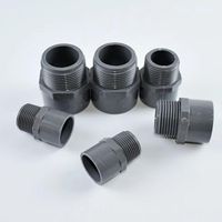 2-10Pcs 20/25/32/40/50/63mm ~1/2&quot;-2&quot; PVC Straight Connector Male Thread Pipe Joint Aquarium Parts Garden Irrigation Adapter Watering Equipme