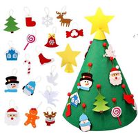 Nieuwe Kerstmis Grote niet-geweven DIY Drie-Dimensionale Kerstboom Kinderen Handgemaakte Puzzel Opknoping Development Christmas Toys