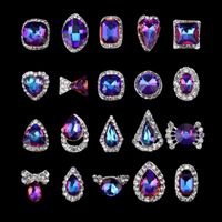 Nail Art Dekoracje 10 sztuk / partia 3d Charms Dżetów Glitter Rainbow Crystal Diamonds Kamień Strass Glass Jewelry Gems # F390