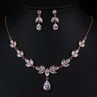Earrings & Necklace Fashion Pure And Tiny Cubic Zircon Lovely Jewelry Earring For Women&Lady Dazzling Dress-up In Party