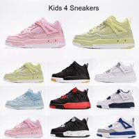 Kids Bred 4 IV Collaboration Basketball Shoes 4S Sports Sneaker Black Cat Sail Muslin Pure White Fire Red Motorsports Boy Girls Singles Day Trainers