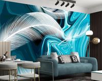 Witte veren 3d muurschildering behang home decor schilderen klassieke wallpapers woonkamer slaapkamer keuken muur papers