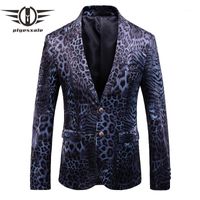 Men' s Suits & Blazers Blue Blazer Masculino Veludo Clas...