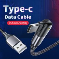 Tipo C Cables Micro Cables de rotación de 180 grados Ajuste de ángulo recto Codo 5V3A Cable de carga Transmisión de datos Tipo C Tipo C Cable