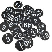 Digital Number Card Pubs Restaurants Clubs 1 To 50 Engraved 35mm Discs Table Numbers Locker Hand Storage ZXX1106 Party Decoration