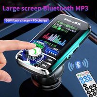 MP4 Çalar Kablosuz Araba MP3 Çalar Bluetooth 5.0 FM Verici Renkli Büyük Ekran Hands-Free Kit PD 66 W Şarj Uzaktan Kumanda ile