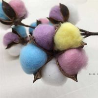 Kapok Flowers Artificial Plants Naturally Dried Floral Branch DIY Gifts Home Wedding Decoration Home Artificial Cotton Dried Flower
