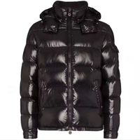 Män ner Quilted Nylon Laqué Jacket Zipper Fickor Black Parkas Designer Man Snap-Off Avtagbar Hood Varm Vinterrock
