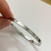 4mm thin silver bracelets Bangles For Women Men Titanium Ste...
