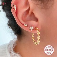 Hook Twist Stud Earrings For Gifts 925 Sterling Silver Women 2021 Pendientes Brincos Aretes Fine Jewelry Aros