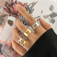 Koreaanse mode creatieve vlinder ringen voor vrouwen mannen paar set punk engel zeeman maan k-pop open verstelbare ring geschenk sieraden