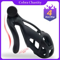 Gebogene Cobra Männliche Keuschheitsgeräte Hahn Cage Penis Ringe Sleeve BDSM Bondage Erotische Produkte Erwachsene Spiele Sex Spielzeug für Männer Paare