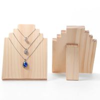 Jewelry Pouches, Bags Natural Wood Necklace Display Stand Pendant Chain Accessories Wooden Storage Organizer For Sale